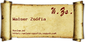 Walser Zsófia névjegykártya
